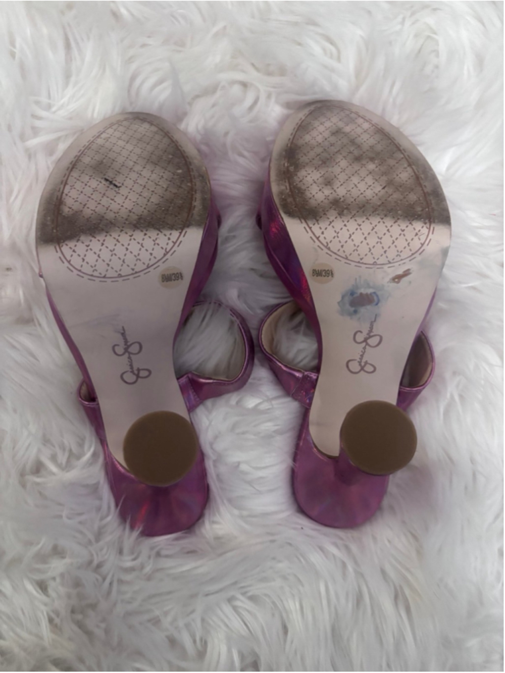 Jessica Simpson Sempira Platform Heel Pink Iridescent Heels Metallic 8.5 - Picture 7 of 7